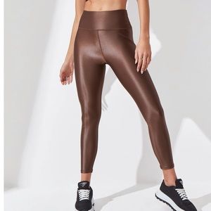 Spanx brown faux leather leggings
